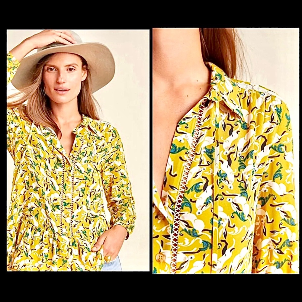 🌈 Lovely artistic Anthropologie blouse - Picture 1 of 6